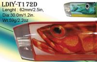 Osprey trolling lure head with red snapper shape head image inlay within the trolling lure head