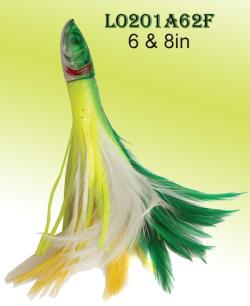 Osprey tuna lure with feather skirt