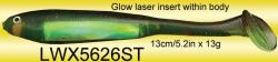 Osprey soft baits- minnow with a glow laser within the belly