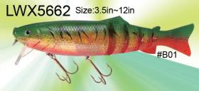 soft body swimbait. Swimbait with a serrated body from 4-12in