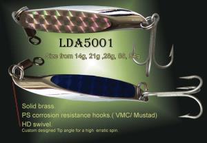 Brass flasher jigging spoon with laser film lda5001nt