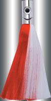 witchy jet head trolling lure with hair skirt red